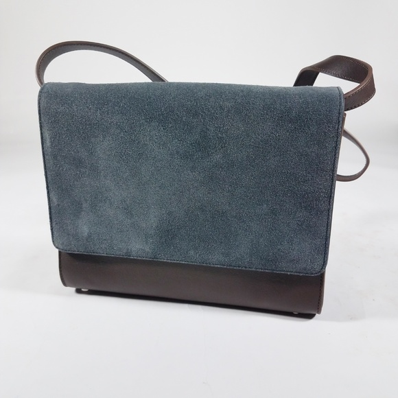 Everlane Handbags - EVERLANE Gray Brown Leather Petra Crossbody Purse